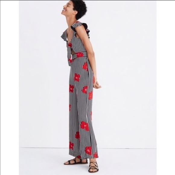 NWT Madewell Plumeria Cut Out Jumpsuit in Orchids - Picture 4 of 4
